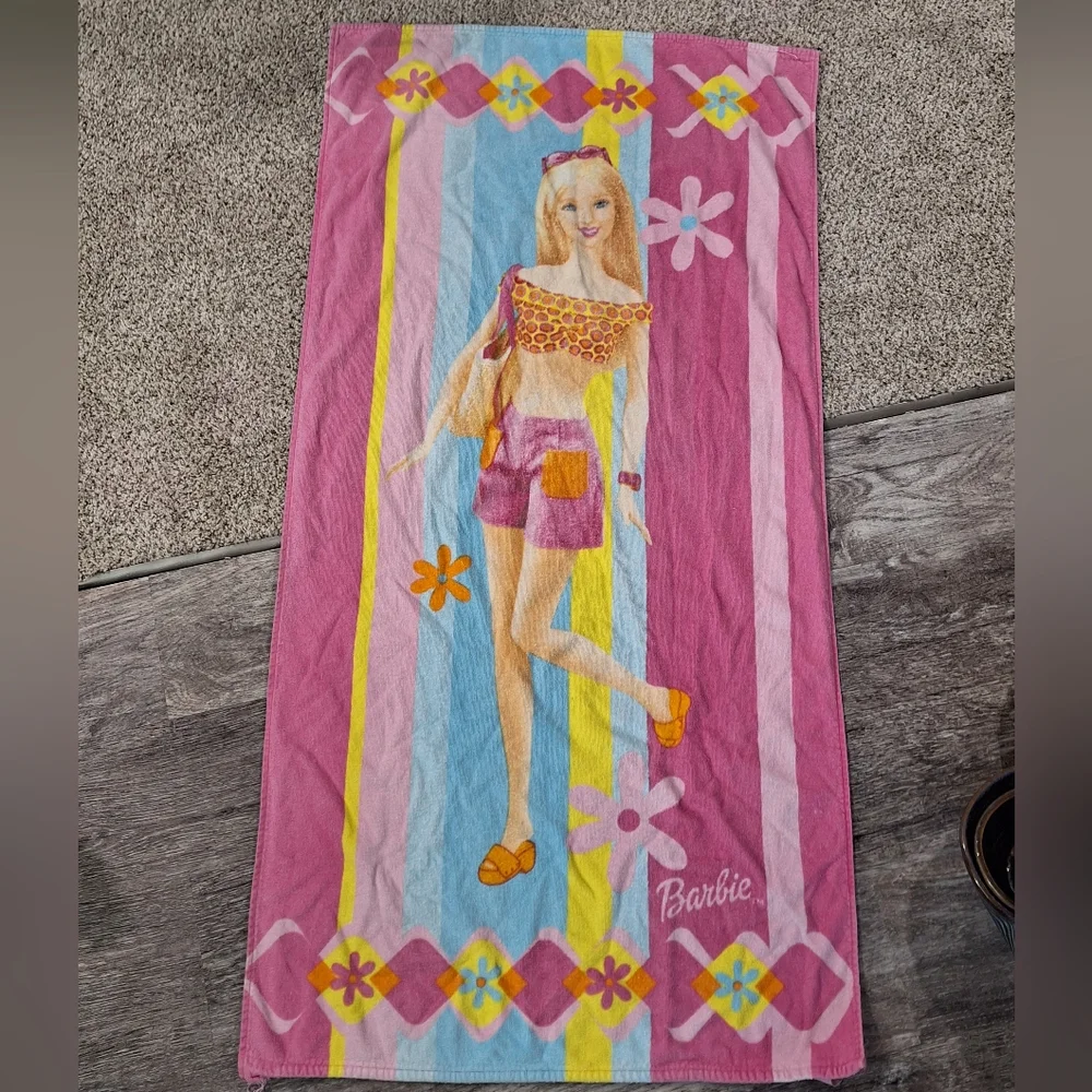 Vintage Y2K Barbie beach towel